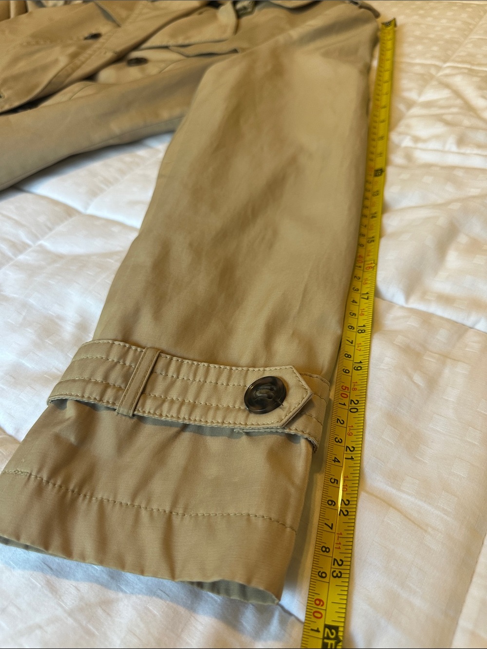 Women’s Styled Beige Trench Coat - Classic Double-Breasted Trench - Picture 13 of 13